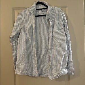 H&M Blue and White Striped Dress Shirt